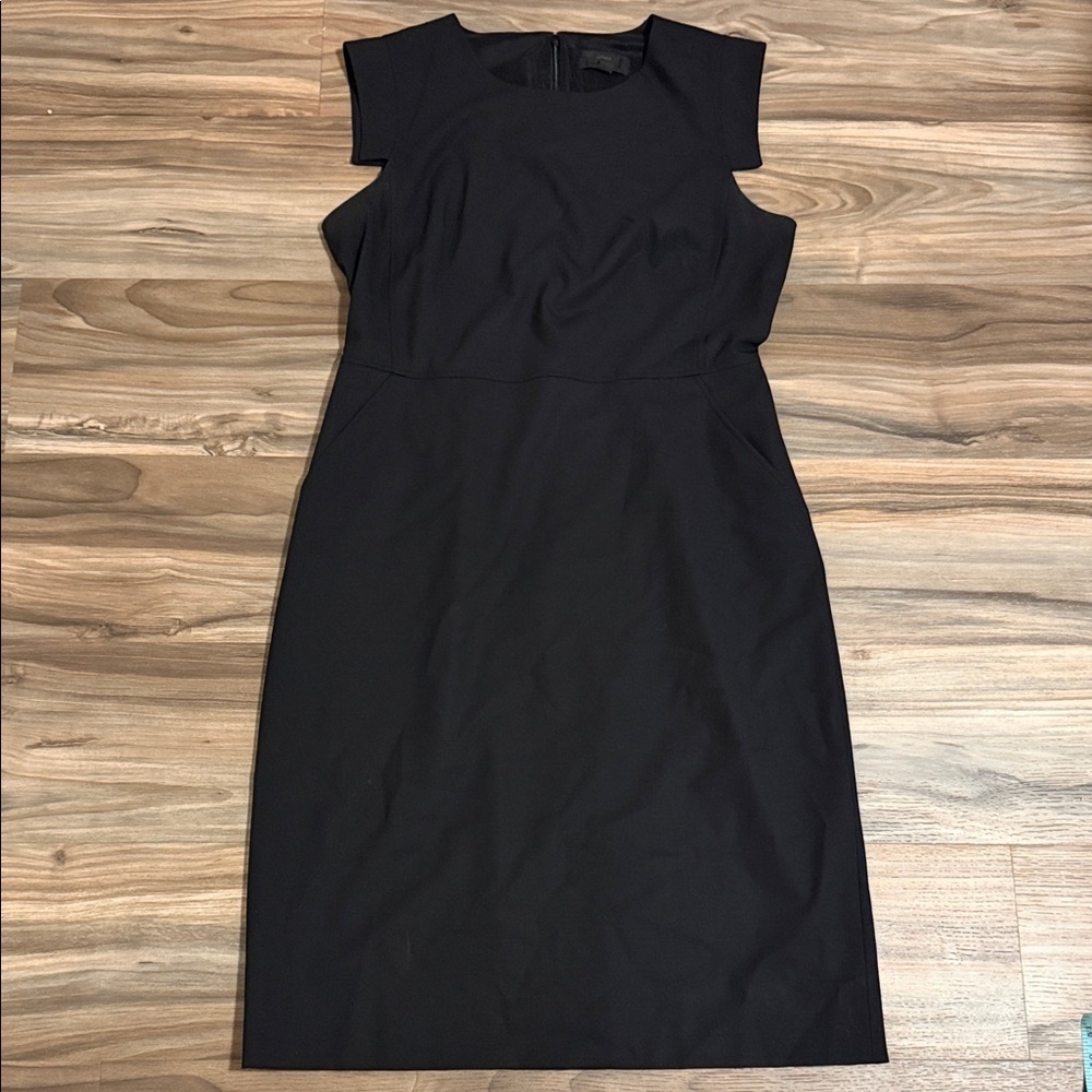 J Crew Resume Dress Wool Blend Black Sheath Women’s Sz. 14T Career Minimal